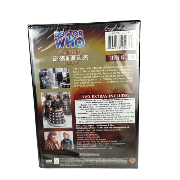 Doctor Who: Genesis of the Daleks Tom Baker Fourth Doctor Story 78 BBC Video - Picture 3 of 4